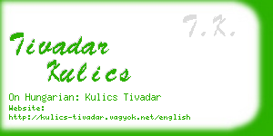 tivadar kulics business card